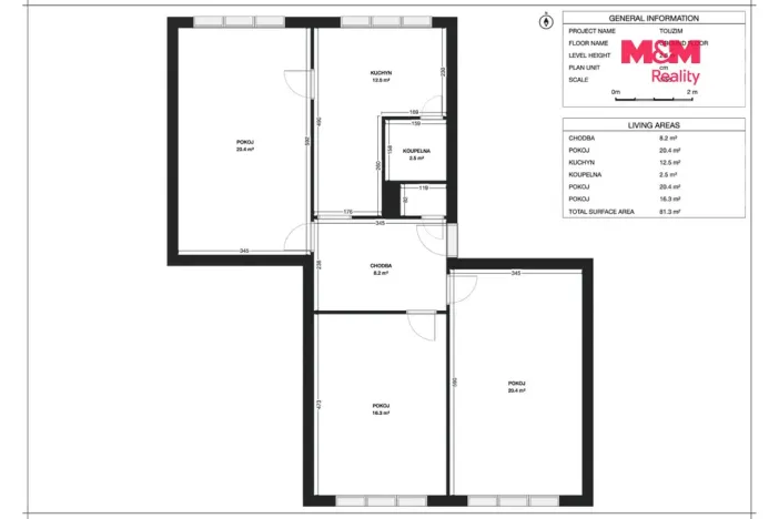 Prodej bytu 3+1, Toužim, Sídliště, 84 m2