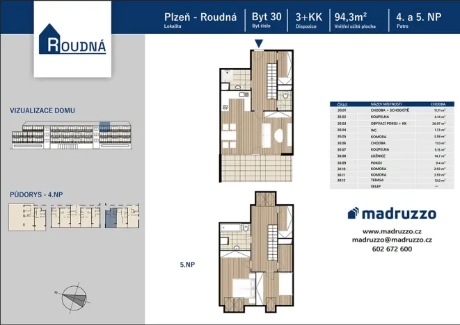 Prodej bytu 3+kk, Plzeň, Na Roudné, 94 m2