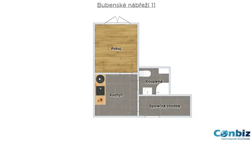 Pronájem bytu 1+1, Praha - Holešovice, Bubenské nábřeží, 40 m2