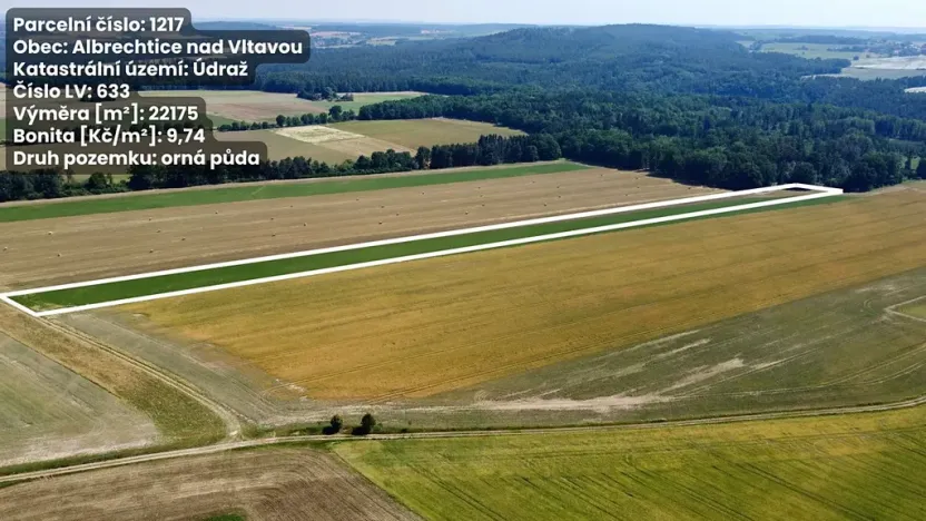 Prodej podílu pole, Albrechtice nad Vltavou, 21592 m2