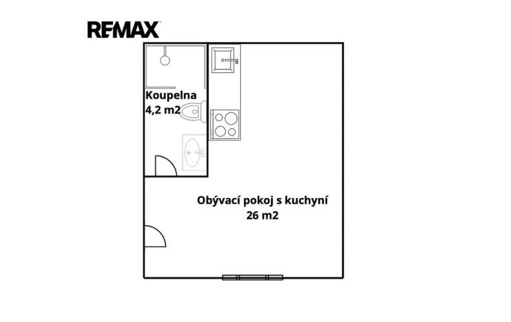 Pronájem bytu 1+kk, Ořech, V Chaloupkách, 30 m2