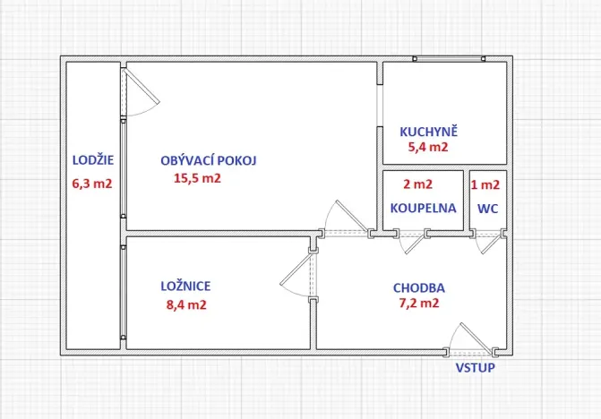 Pronájem bytu 2+1, Slaný, Všehlušická, 49 m2