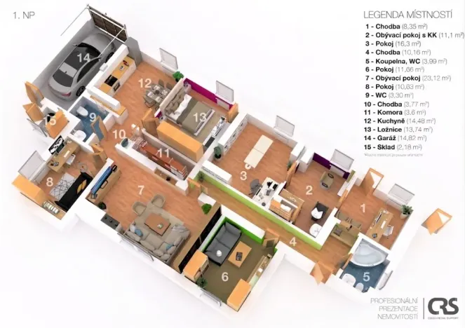 Prodej rodinného domu, Kladno - Kročehlavy, Kozinova, 225 m2