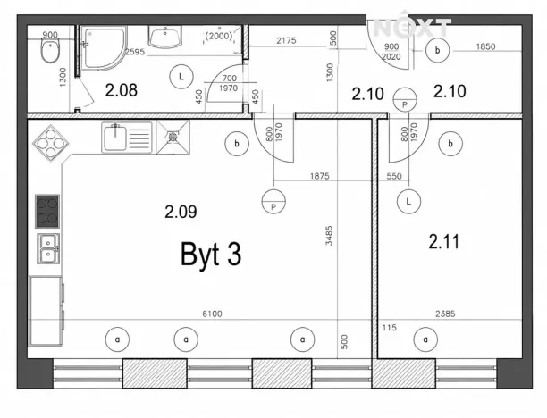 Pronájem bytu 2+kk, České Budějovice, Jírovcova, 42 m2
