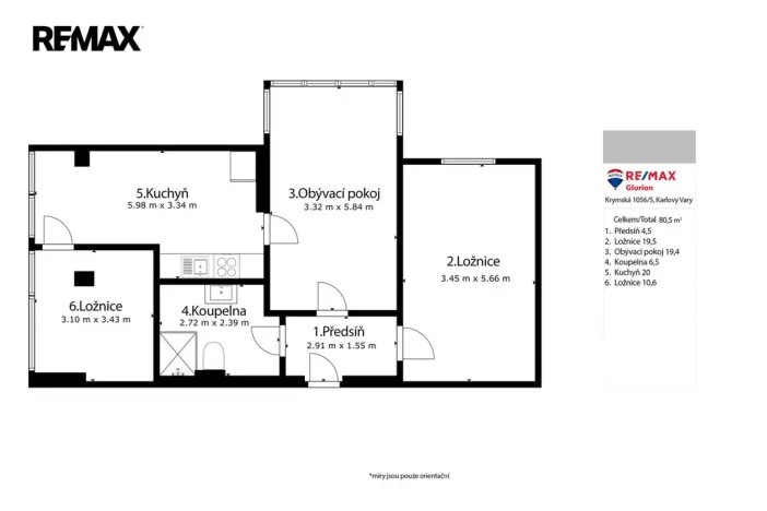 Prodej bytu 3+1, Karlovy Vary - Drahovice, Vítězná, 77 m2