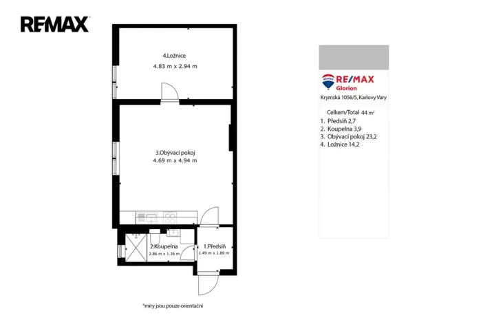 Prodej bytu 2+kk, Karlovy Vary - Drahovice, Vítězná, 46 m2