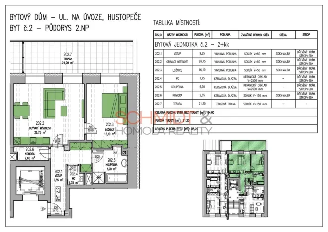 Prodej bytu 2+kk, Hustopeče, Na Úvoze, 64 m2