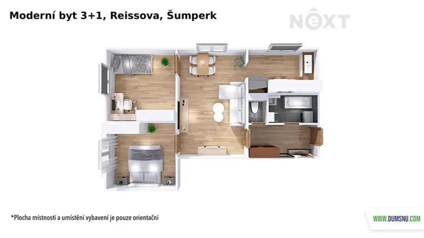 Pronájem bytu 3+1, Šumperk, Reissova, 58 m2