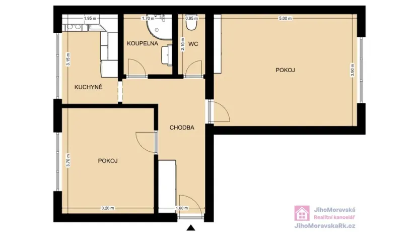 Prodej bytu 2+1, Rakvice, Družstevní, 59 m2