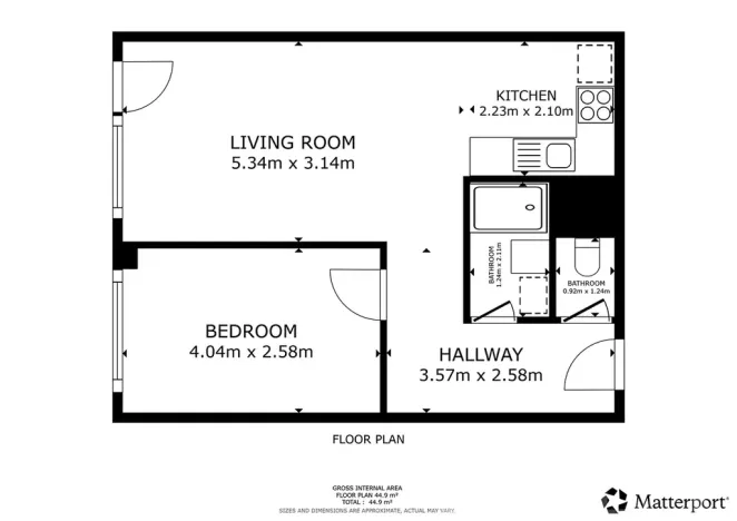 Pronájem bytu 2+kk, Praha - Komořany, Krupná, 43 m2