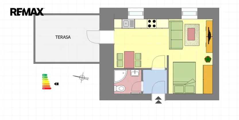 Pronájem bytu 1+kk, Chrastava, náměstí 1. máje, 31 m2