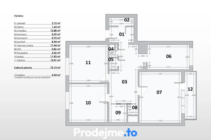Prodej bytu 3+1, Brno, U pošty, 73 m2