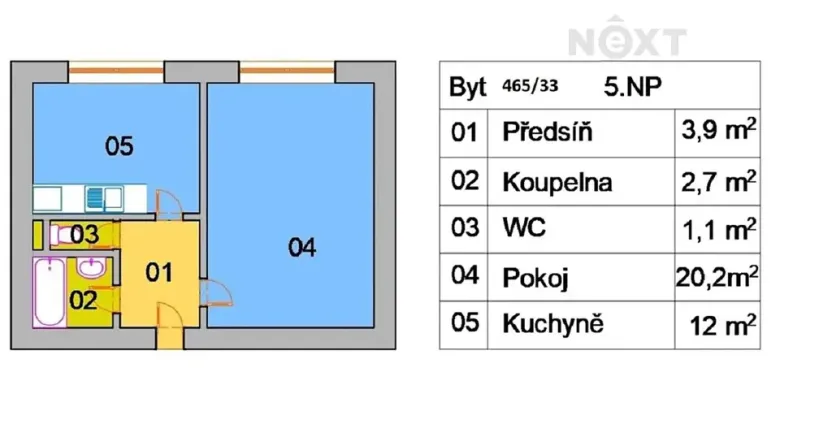 Pronájem bytu 1+1, Planá nad Lužnicí, Průmyslová, 39 m2