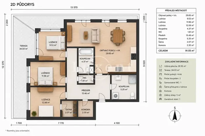 Prodej bytu 4+kk, Praha - Hostivař, Bratislavská, 92 m2