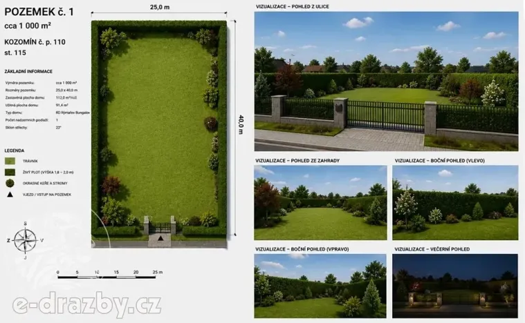Prodej pozemku pro bydlení, Kozomín, 1000 m2