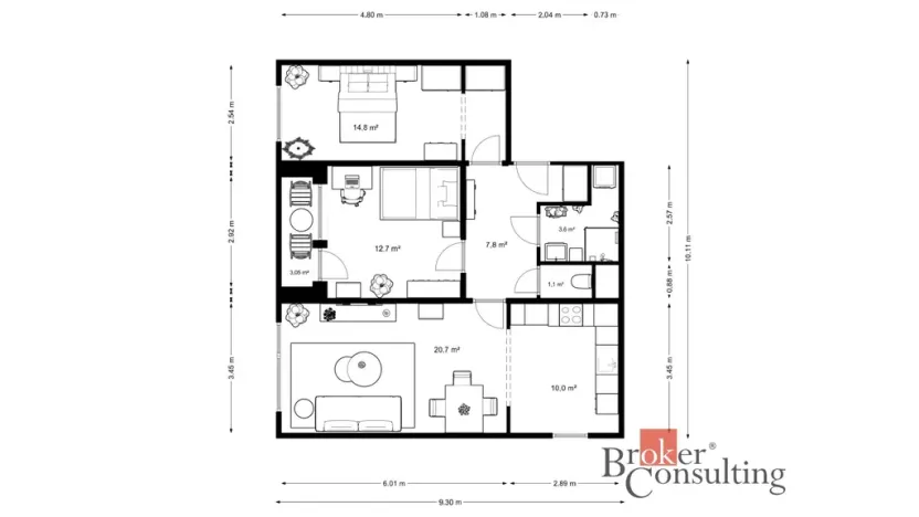Pronájem bytu 3+kk, Praha - Černý Most, Bryksova, 72 m2