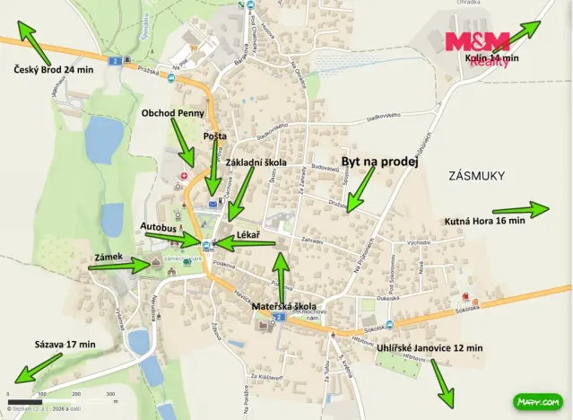 Prodej bytu 3+1, Zásmuky, Družstevní, 77 m2
