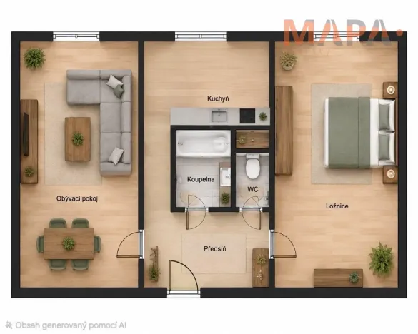 Prodej bytu 2+1, Chomutov, Skalková, 51 m2