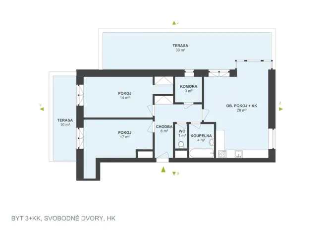 Prodej bytu 3+kk, Hradec Králové, K Meteoru, 77 m2