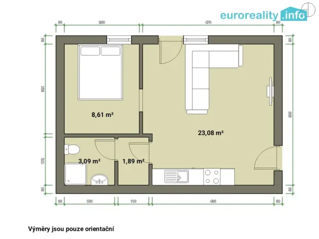 Pronájem bytu 2+kk, Tachov, Na Třešňovce, 37 m2