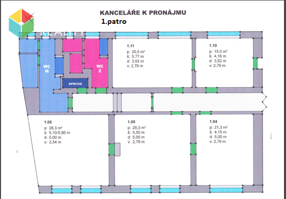 Pronájem kanceláře, Beroun - Beroun-Město, Plzeňská, 18 m2