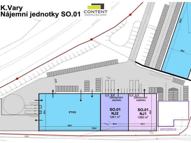 Pronájem skladu, Karlovy Vary - Dvory, V Lučinách, 1261 m2