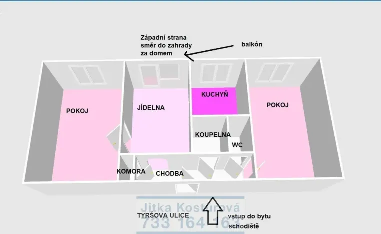 Prodej bytu 3+1, Krnov - Pod Cvilínem, Tyršova, 60 m2
