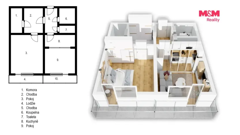Prodej bytu 2+kk, Praha, Štúrova, 49 m2