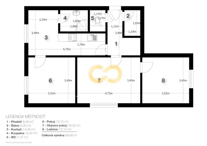 Prodej bytu 3+1, Volary, Sídl. Míru, 65 m2