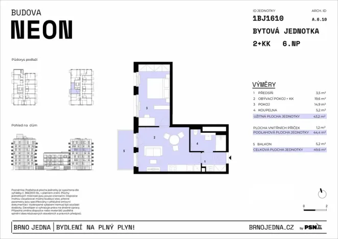 Prodej bytu 2+kk, Brno, Plynárenská, 43 m2