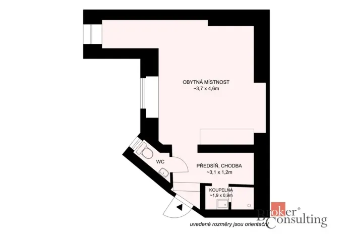 Prodej bytu 1+kk, Písek - Budějovické Předměstí, Mírové nám., 28 m2