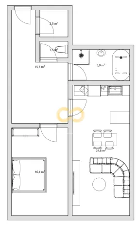 Pronájem bytu 2+kk, Písek - Vnitřní Město, Alšovo nám., 66 m2