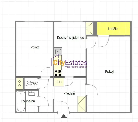 Prodej bytu 2+1, Praha - Lhotka, Na rovinách, 57 m2