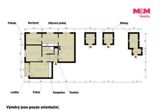 Prodej bytu 4+1, Písek, Semická, 75 m2