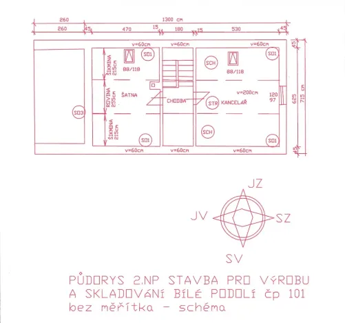 Prodej výrobních prostor, Bílé Podolí, 136 m2