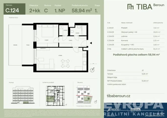 Prodej bytu 2+kk, Beroun, 59 m2