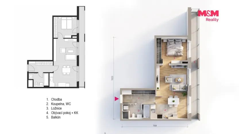 Prodej bytu 2+kk, Praha, Smržových, 56 m2
