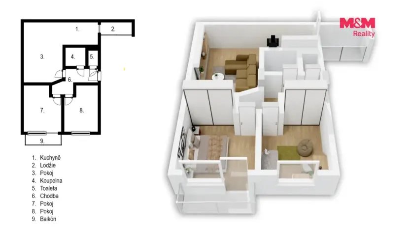 Prodej bytu 3+1, Hradec Králové - Slezské Předměstí, Severní, 57 m2