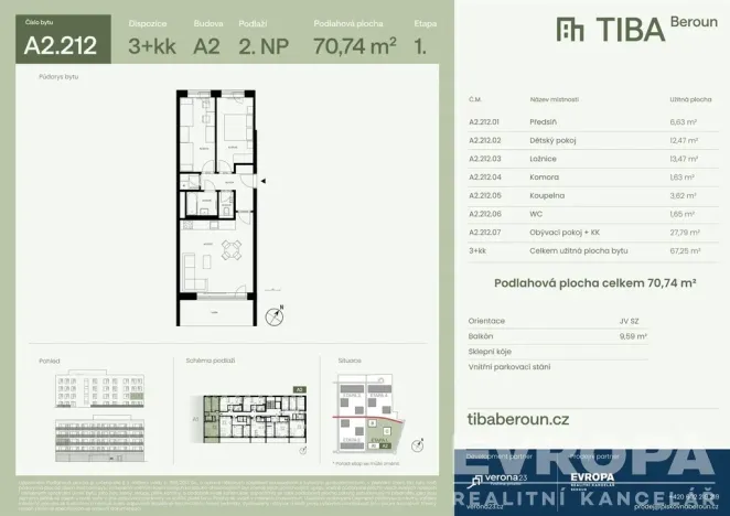Prodej bytu 3+kk, Beroun, 71 m2