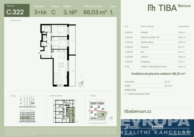 Prodej bytu 3+kk, Beroun, 88 m2