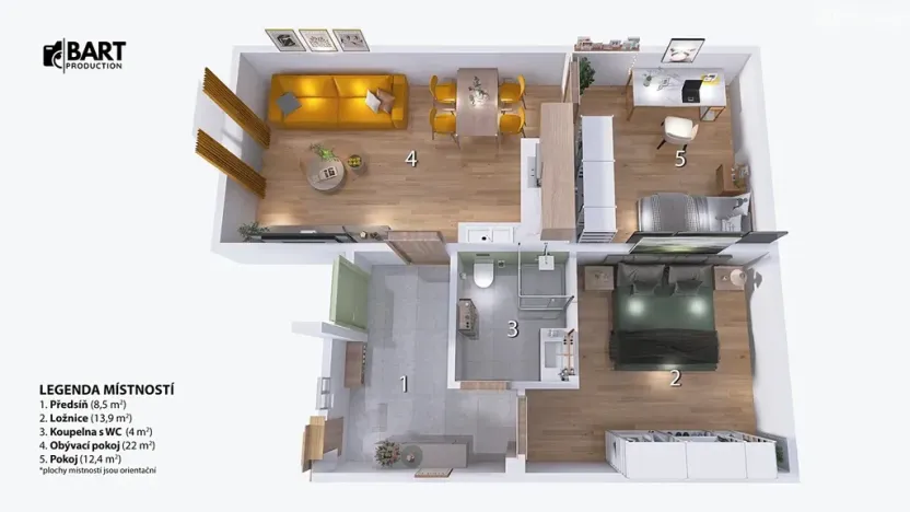 Pronájem bytu 3+kk, Brno, Elgartova, 69 m2