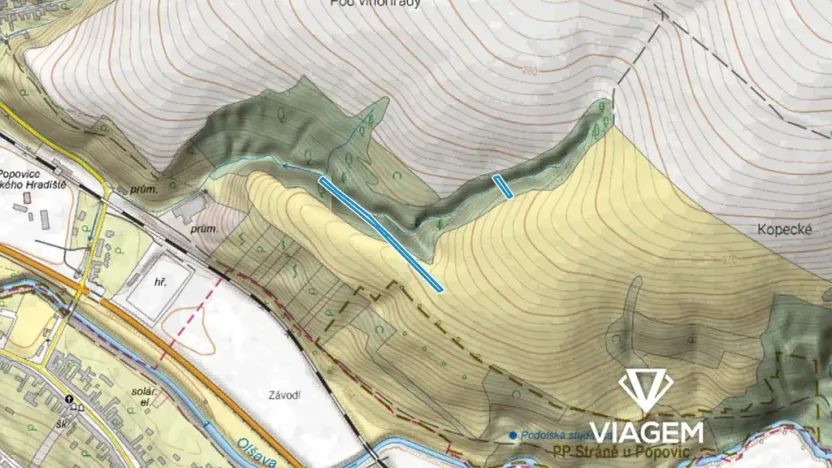 Prodej podílu lesa, Popovice, 882 m2