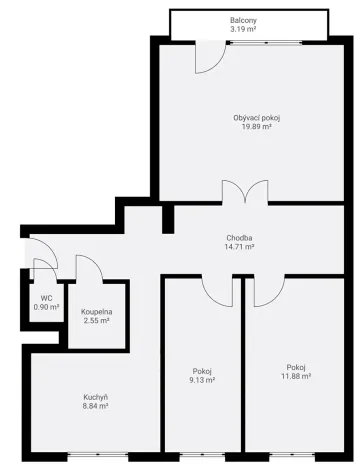 Prodej bytu 3+1, Klatovy, Mánesova, 69 m2