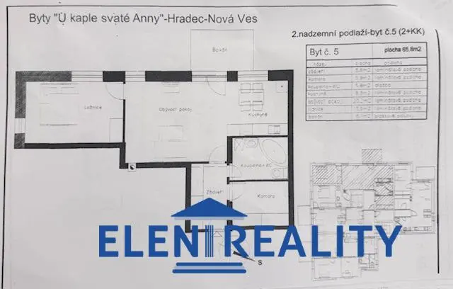Pronájem bytu 2+kk, Hradec-Nová Ves, 66 m2