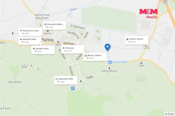 Prodej pozemku pro bydlení, Blučina, 1026 m2