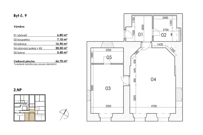Prodej bytu 2+kk, Postupice, Blanická, 67 m2