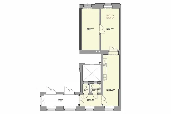 Pronájem bytu 2+1, Praha - Vinohrady, Francouzská, 63 m2