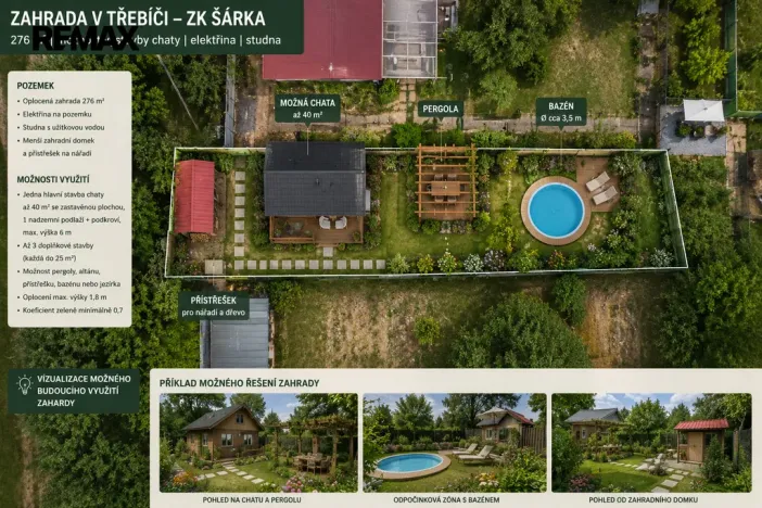 Prodej zahrady, Třebíč, 276 m2