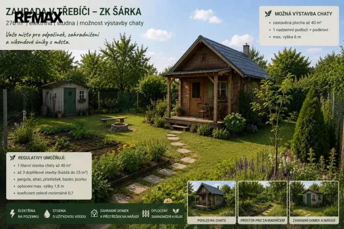 Prodej zahrady, Třebíč, 276 m2