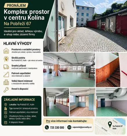 Pronájem skladu, Kolín, Na Pobřeží, 221 m2